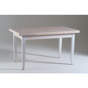 Biely drevený rozkladací jedálenský stôl Castagnetti Justine, 140 x 80 cm