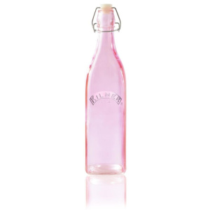 Hranatá fľaša s klipsou Pink 1 l