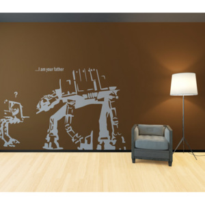 GLIX Banksy "I am your father" - samolepka na zeď Biela 100 x 80 cm