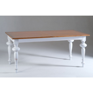 Biely drevený rozkladací jedálenský stôl Castagnetti Adeline, 180 x 90 cm