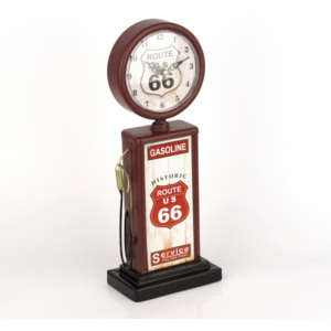 Retro hodiny pumpa ROUTE 66 červené 34cm