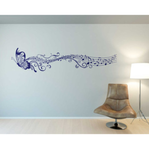 GLIX Motýl - samolepka na zeď Modrá 100 x 25 cm