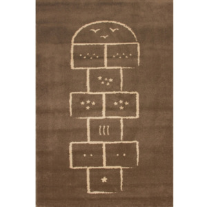 Hnedý koberec Art For Kids Hopscotch, 100 x 150 cm