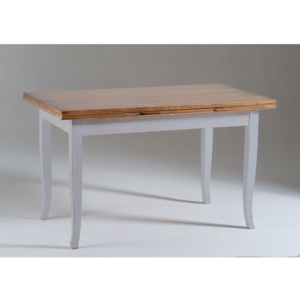 Sivý drevený rozkladací jedálenský stôl s doskou v dekore orechového dreva Castagnetti Justine, 120 x 80 cm