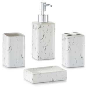 Biely 4-dielny kúpeľňový set Zeller Marble