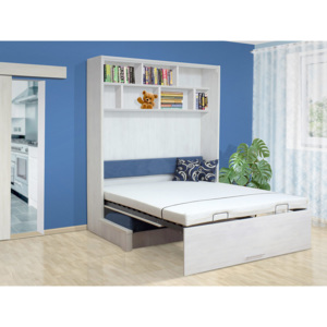 Sklápacia posteľ s pohovkou VS 1063P, 200x140cm lamino: buk, nosnost postele: standardní nosnost