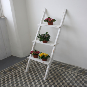 Dekoratívne rebrík / stojan na kvety biely 120 cm