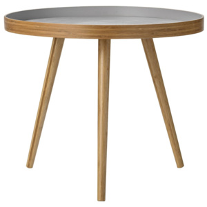 Guľatý drevený stolík Bamboo Grey