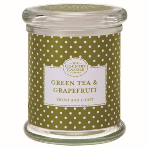 Sviečka v skle - Zelený čaj a grep