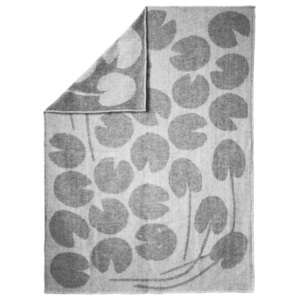Vlnená deka Water lilies Grey 130x190 cm