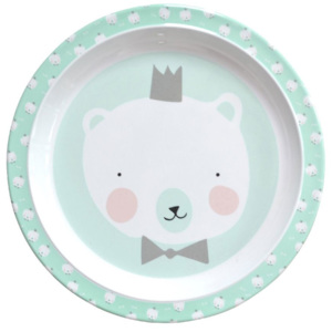 Detský melaminový tanierik Mint Polar Bear