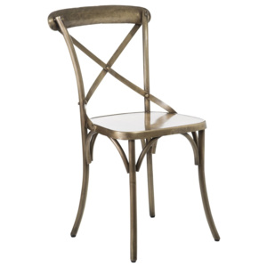 Kovová štýlová stolička Antique Brass