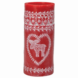 Sviečka Pillar red 18 cm