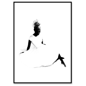 Akvarelový plagát Ballerina A4
