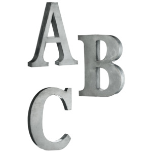 Plechové písmena set ABC