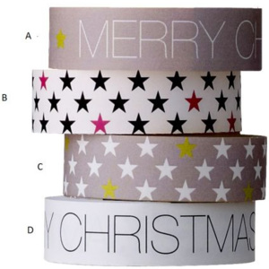 Samolepiaca designová páska - Christmas A šedá-nápis