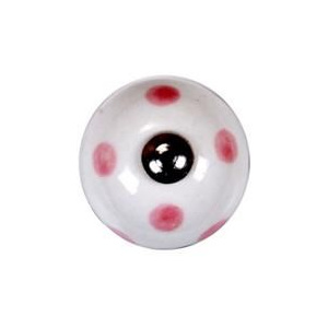 Porcelánová úchytka Pink dots mini