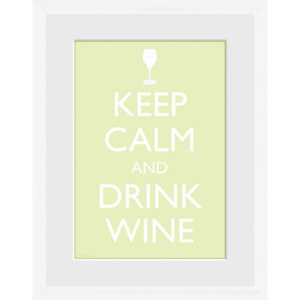 Rámovaný Obraz - Keep Calm - Wine (White)