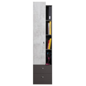 Tablo - skriňa, 1x dvere, 2x zásuvka (grafit/enigma)