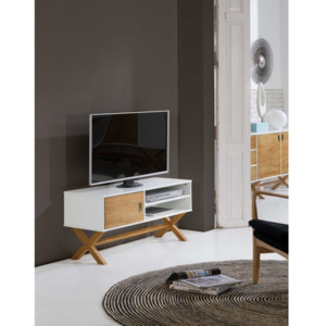 Biely TV stolík z borovicového dreva SOB Leydo