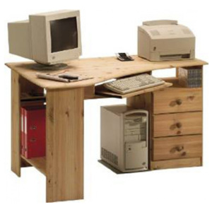 Rohový písací stôl Kent 4S - masív/olejovaný