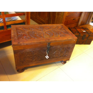 Furniture nábytok Masívna Antická truhlica z Palisanderu Táleb 67x36x45 cm