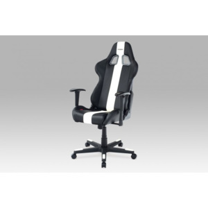 Racer Viper - Kancelárska stolička (čierna, biela, koženka)