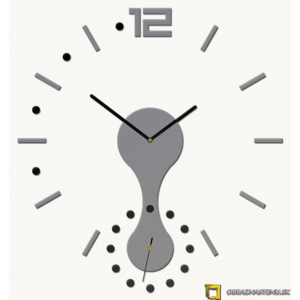 Zľava 40% Moderné nástenné hodiny Grey PiXel NH036 (nalepovacie hodiny na stenu)