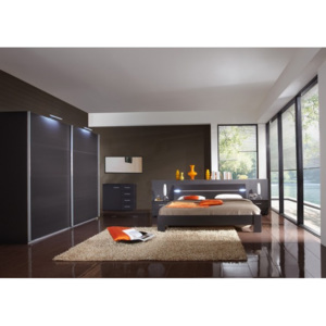 Madrid - Komplet veľký 2, posteľ 180 cm (lava čierna)