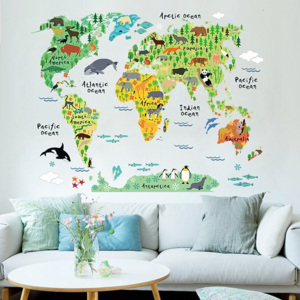 Samolepka na zeď - mapa světa pro nejmenší
