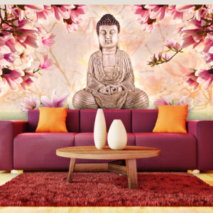Fototapeta - Buddha a magnólie 550x270 cm