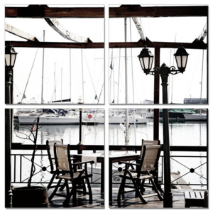 Obraz Harbor Café - Seating, (80 x 80 cm)