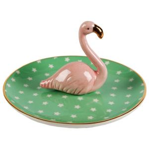 Keramický tanierik na šperky Flamingo
