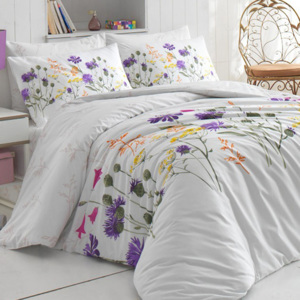 Bavlnené posteľné obliečky Nergiz Lila fialové štandardná dĺžka