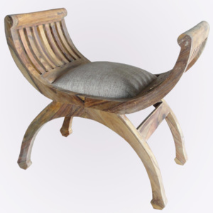 Furniture nábytok Masívna lavica polstrovaná z Palisanderu Mahéndar 62x35x60 cm