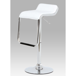 Barová stolička biela koženka / chróm AUB-405 WT Autronic
