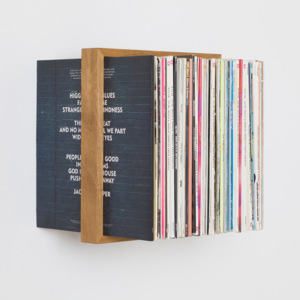 Polica na vinylové platne z dubového dreva das kleine b Platte, výška 35 cm