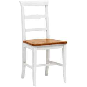 Biela buková stolička s tmavohnedým sedákom Biscottini Addy