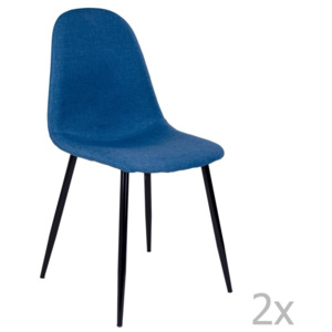 Sada 2 modrých stoličiek s čiernymi nohami House Nordic Stokholm