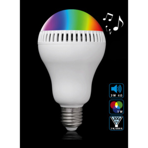Rabalux LED žiarovka s reproduktorom E27 studená biela / RGB