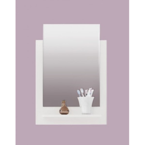 Zrkadlo do kúpeľne ttb - zrkadlový panel s poličkou (biela, zrkadlo)