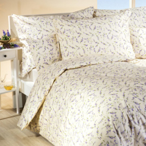 Bavlnené posteľné obliečky Provence krémové štandardná dĺžka