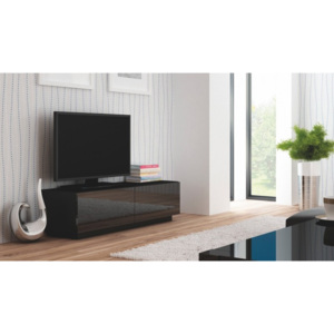 Livo - TV stolík 160 stojící (černá mat/černá lesk)