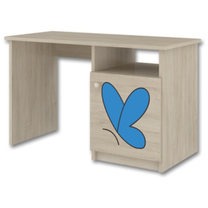 Písací stôl gravírovaný modrý motýľ