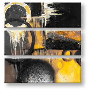 Maľovaný obraz na stenu DeLUXE ABSTRAKT 3 dielny 032D3 (ručne maľované obrazy)