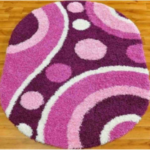 Kusový koberec Shaggy Loca Marco fialový ovál, Velikosti 80x150cm