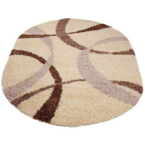 Kusový koberec Shaggy Basileo krémový ovál, Velikosti 80x150cm