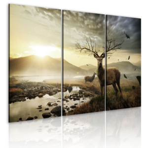 Obraz na plátne - Deer with a tree-like antlers 120x80 cm