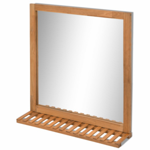 Zrkadlo do kúpeľne, masívne orechové drevo, 60x63 cm