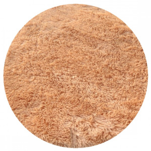 Kusový koberec Shaggy Plus hnědý kruh, Velikosti 120x120cm